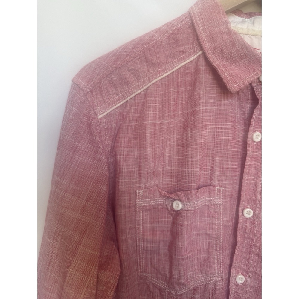 Marc Ecko Mens Gingham Plaid Button Up Dress Shirt Size M Nautical Preppy Cotton - Picture 6 of 10